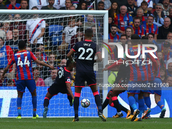 Crystal Palace's Joel Ward own goal
during Premier League  match between Crystal Palace and Huddersfield Town at Selhurst Park Stadium, Lond...
