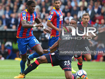 Crystal Palace's Wilfried Zaha
during Premier League  match between Crystal Palace and Huddersfield Town at Selhurst Park Stadium, London,...