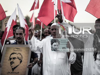 Bahrain , Duraz - opposition demonstration calling for more rights and democracy on August 15, 2014 (Photo by: Ahmed AlFardan/NurPhoto) (