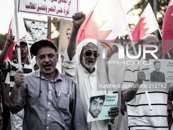 Bahrain , Duraz - opposition demonstration calling for more rights and democracy on August 15, 2014 (Photo by: Ahmed AlFardan/NurPhoto) (