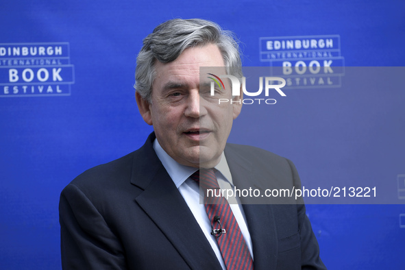 EDINBURGH, SCOTLAND, Friday 15th AUGUST 2014: Former Prime Minister Mr. Gordon Brown appears at the Edinburgh International Book Festival.Th...