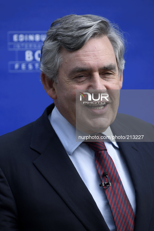 EDINBURGH, SCOTLAND, Friday 15th AUGUST 2014: Former Prime Minister Mr. Gordon Brown appears at the Edinburgh International Book Festival.Th...
