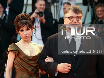  Guillermo del Toro and Sally Hawkins walks the red carpet ahead of the 'The Shape Of Water' screening during the 74th Venice Film Festival...