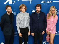  Producer Tristan Goligher, actor Charlie Plummer, director Andrew Haigh and actress Chloe Sevigny attend the photocall of the movie 'Lean o...