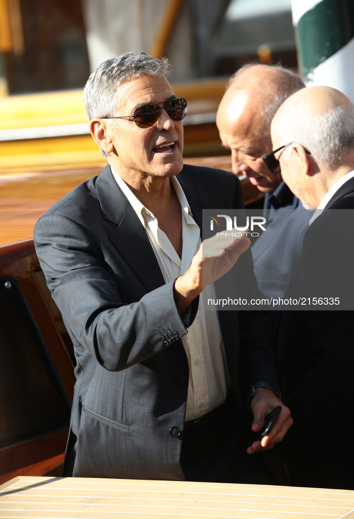 George Clooney leave from the Hotel Excelsior during the 74th Venice Film Festival, in Venice, Italy, on September 31, 2017. (Photo by Matte...