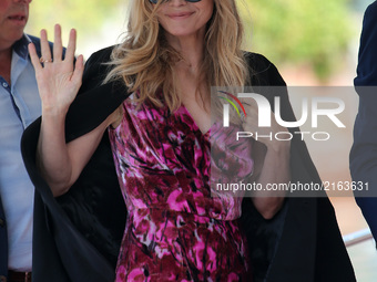 Michelle Pfeiffer arrive at the Hotel Excelsior in Venice, Italy, on September 5, 2017. (