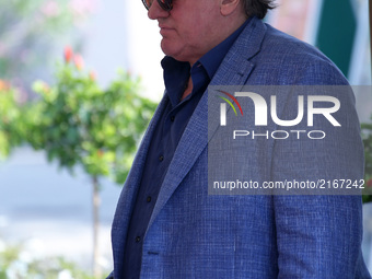  Grard Depardieu leave from the Hotel Excelsior  in Venice, Italy, on September 6, 2017. (