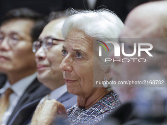 Christine Lagarde of IMF Managing Director attend with keynote speech about Prospects and Challenges For Sustained Growth in Asia during an...