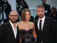 Michael Roskam, Matthias Schoenaerts and Adle Exarchopoulos  walks the red carpet ahead of the 'Racer And The Jailbird (Le Fidele)' screenin...