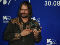 Warwick Thornton poses with the Special Jury Prize Award for 'Sweet Country' at the Award Winners photocall during the 74th Venice Film Fest...
