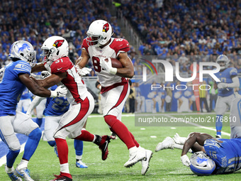 Arizona Cardinals tight end Jermaine Gresham (84) russhes for a touchdown during the second half of an NFL football game against the Detroit...