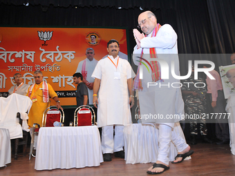 BJP Chief Amit Shah ,during special convention in Kolkata on Sep 11, 2017. (