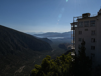 Abandoned hotel on Parnassos mountain in Delphi on September 6, 2017(