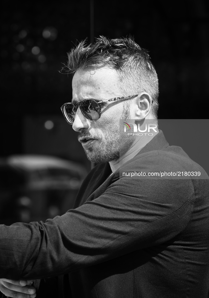 Venice, Italy. 09 September, 2017. Matthias Schoenaerts leave from Hotel Excelsior (Photo by Matteo Chinellato/NurPhoto)
