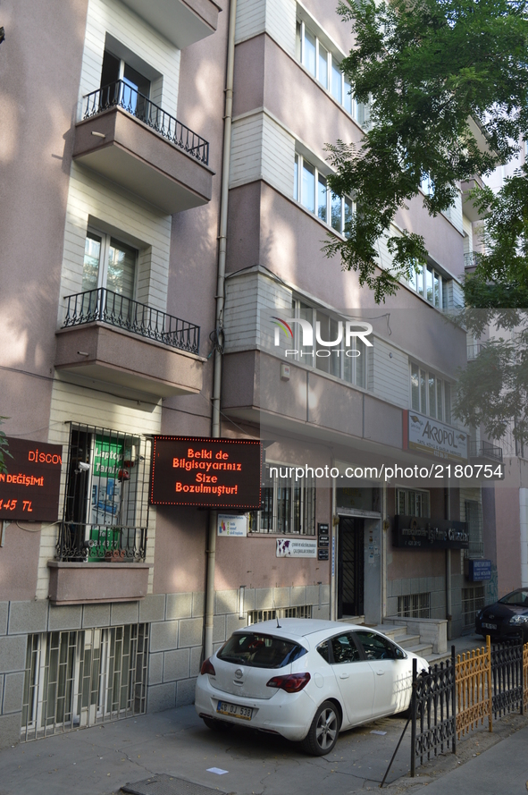 An outside view of the People's Law Office's building is pictured after an anti-terror operation targeting the lawyers of arrested hunger st...