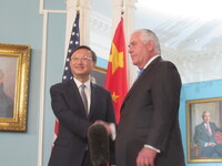 Secretary Tillerson meets with Chinese State Councilor Yang Jiechi, at the Department of State in Washington, DC on September 12, 2017. (