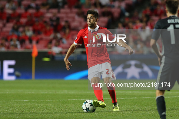 Benficas midfielder Pizzi from Portugal during the SL Benfica v CSKA Moskva - UEFA Champions League round one match at Estadio da Luz on Sep...