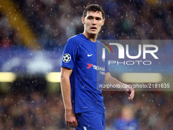 Chelsea's Andreas Christensen
during UEFA Champions League - Group C match between Chelsea and FK Qarabag at Stanford Bridge, London 12 Sept...