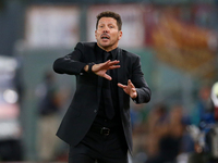 
Atletico de Madrid coach Diego Simeone  during the UEFA Champions League Group C football match between AS Roma and Atletico Madrid on Sept...