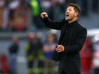 
Atletico de Madrid coach Diego Simeone  during the UEFA Champions League Group C football match between AS Roma and Atletico Madrid on Sept...
