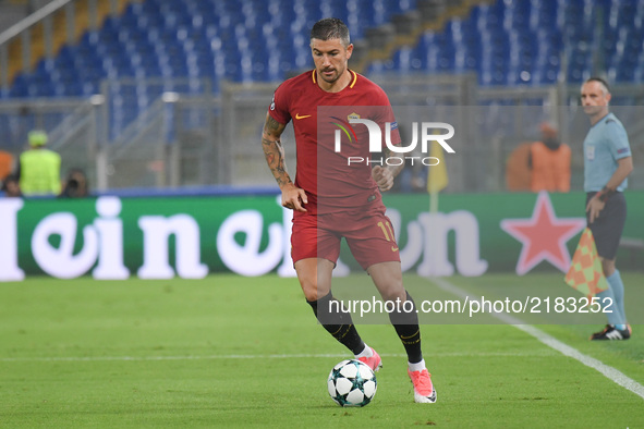 Aleksandar Kolarov during the UEFA Champions League group C football match AS Roma vs Atletico Madrid FC at the Olympic Stadium in Rome, on...