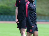 
during a Arsenal training session ahead of the UEFA Europa League Group H match against 1. FC Köln at Arsenal training centre , London Coln...