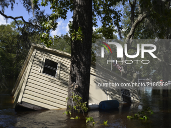 Destroyed property near Black Creek in Middleburg, Florida, USA,  on September 12, 2017. Residential structures near Black Creek, Clay Count...