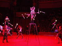 Artists perform during the presentation of the new international show 