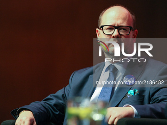 Mayor of Gdansk Pawel Adamowicz is seen in Gdansk, Poland on 14 September 2017  during the Second Democracy Week mayors of Polish cities deb...
