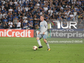 Wayne Rooney (FC Everton) during the first match of Group E of the UEFA Europa League between Atalanta Bergamasca Calcio and FC Everton at M...