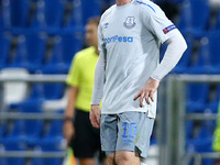 Wayne Rooney of Everton displeasure after the goal of 3-0 during the UEFA Europa League Group E football match Atalanta vs Everton at The St...