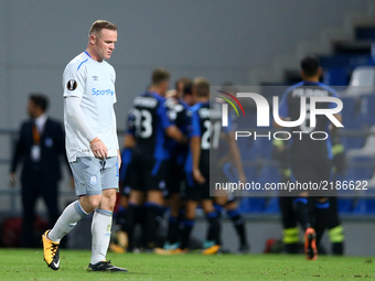Wayne Rooney of Everton displeasure during the UEFA Europa League group E match between Atalanta and Everton FC at Stadio Citta del Tricolor...