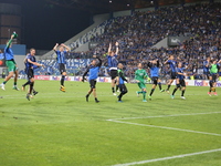 Atalanta players celebrate victory over Everton after the first match of Group E of the UEFA Europa League between Atalanta Bergamasca Calci...