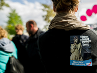Counterdemonstrators in Berlin, Germany, on 15 September 2017. The bus tour of the so-called 