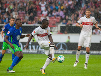 Stuttgarts Chadrac Akolo scores the 1:0 / Bundesliga match VfB Stuttgart vs VfL Wolfsburg, September 16, 2017. (