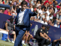 Head coach of Valencia CF Marcelino Garcia Toral reacts during spanish La Liga Santander match between Levante UD and Valencia CF  at Ciutat...