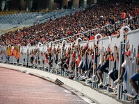 Ahly fans before the CAF Champions League quarterfinal first-leg football match between Egypt's Al-Ahly and Tunisia's Esperance of Tunis at...