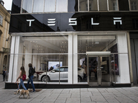 A general view of Tesla Store in Vienna, Austria, on September 16, 2017. (