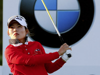 Choi Ka Ram of South Korea action on the 10th Tee during the KLPGA BMW Ladies Championship 2round at SKY72 in Incheon, South Korea. (