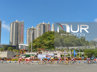 Riders during the fifth and final stage of the 2017 Tour of China 1, the 128.5 km Anshun Circuit Race. 
On Sunday, 17 September 2017, in Ans...