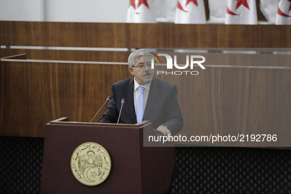 Prime Minister Ahmed Ouyahia at the APN Government's Action plan, in Algiers, Algeria on September 17, 2017. 
