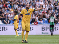 Gonzalo Higuain of Juventus during the Serie A match between Sassuolo and Juventus at Mapei Stadium, Reggio Emilia, Italy on 17 September 20...