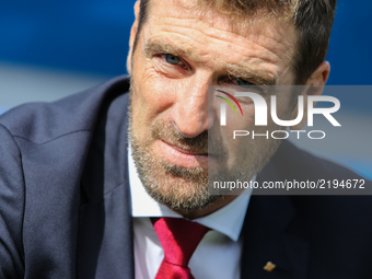 FC Spartak Moscow head coach Massimo Carrera during the Russian Football League match between FC Tosno and FC Spartak Moscow at Petrovsky St...