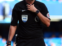 Referee Michael Oliver
during the Premier League match between Chelsea and Arsenal at Stamford Bridge, London, England on 17 Sept  2017....