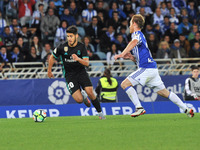 Asensio of Real Madrid duels for the ball with 17<of Real Sociedad during the Spanish league football match between Real Sociedad and Real M...