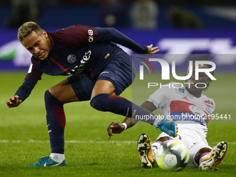 Neymar Jr of PSG  during the Ligue 1 match between Paris Saint Germain and Olympique Lyonnais at Parc des Princes on September 17, 2017 in P...