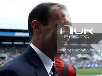 Massimiliano Allegri manager of Juventus uring the Serie A match between US Sassuolo and Juventus at Mapei Stadium - Citta' del Tricolore on...