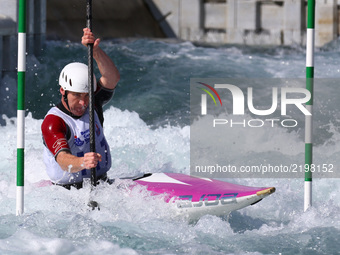 Les Ford of Great Britain
Forerunners
during the British Canoeing 2017 British Open Slalom Championships at Lee Valley White Water Centre on...
