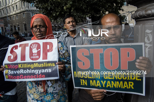 Hundreds of Muslims took to the streets to denounce Myanmar’s 