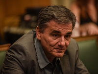 Minister of Finance Euclid Tsakalotos during cabinet meeting of the Greek government in the Parliament, in Athens on September 18, 2017. (